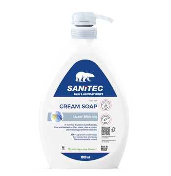 Sapone antibatterico Sanitec Cream Soap Luxor Blue Iris 1 litro