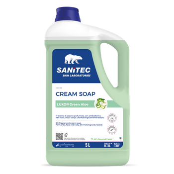 Sapone antibatterico Sanitec Cream Soap Luxor Green Aloe 5 litri