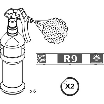 Kit bottiglie vuote da Divermite/Diverflow per Room Care R9 Pur-Eco R9 6 pezzi