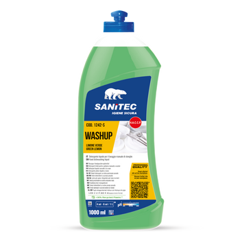 Detergente per lavaggio manuale stoviglie Sanitec Washup Limone Verde 1 lt