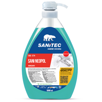 Detergente igienizzante per lavaggio manuale stoviglie Sanitec Sani Neopol 6x1 litro