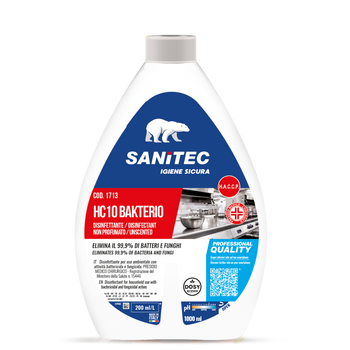 Disinfettante concentrato battericida e fungicida Sanitec HC10 Bakterio 1 litro