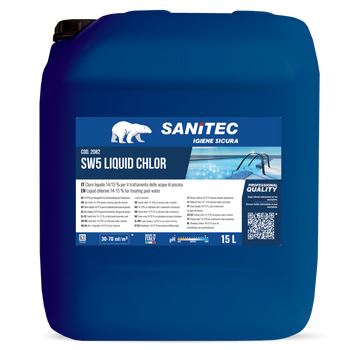 Cloro liquido per trattamento acque Sanitec SW5 Liquid Chlor 15 lt