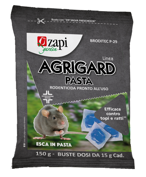 Esca rodenticida in pasta per topi e ratti Zapi Agrigard Pasta Blu 150 g