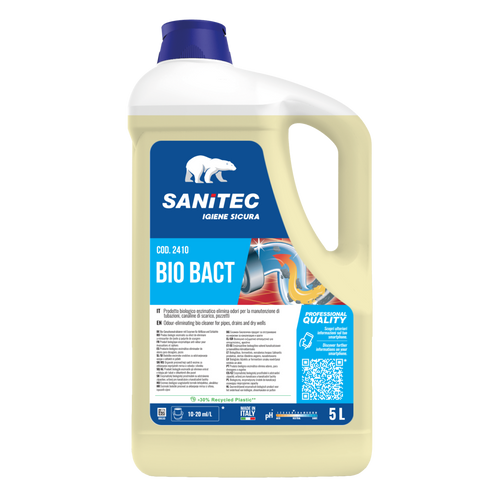 Enzimatico elimina odori per tubazioni e scarichi Sanitec Bio-Bact 5 litri
