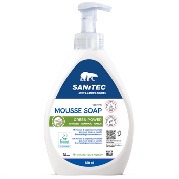 Sapone in mousse Ecolabel Sanitec Mousse Soap Green Power 6x600 ml