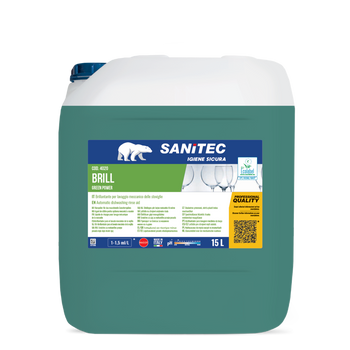 Brillantante Ecolabel per lavaggio stoviglie Sanitec Brill Green Power 15 lt
