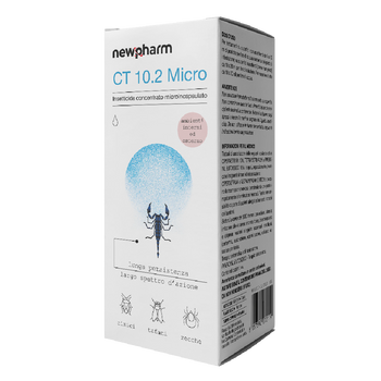 Insetticida concentrato microincapsulato per blatte, formiche, pulci e zecche Newpharm CT 10.2 Micro 250 ml