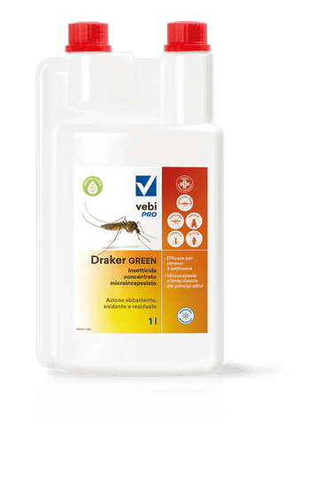 Insetticida concentrato microincapsulato per insetti volanti e striscianti Vebi Draker Green 1 litro
