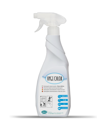 Detergente igienizzante a base di cloro pronto all'uso Arco Chimica Hygi Chlor 12x750 ml