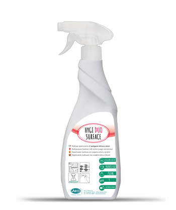 Detergente igienizzante a base di ossigeno attivo e alcol pronto all'uso Arco Chimica Hygi Duo Surface 750 ml