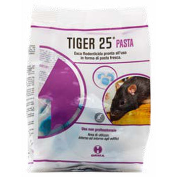Esca rodenticida derattizzante per topi e ratti Orma Tiger 25 Pasta cartone 10 kg