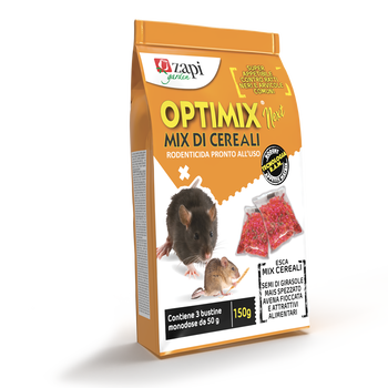 Esca rodenticida in cereali per topi e ratti Zapi Optimix Next busta 150 g