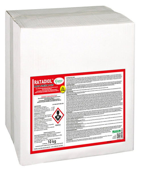 Cebo rodenticida para el control de plagas de ratones y ratas Copyr Ratadiol Pasta 10 kg