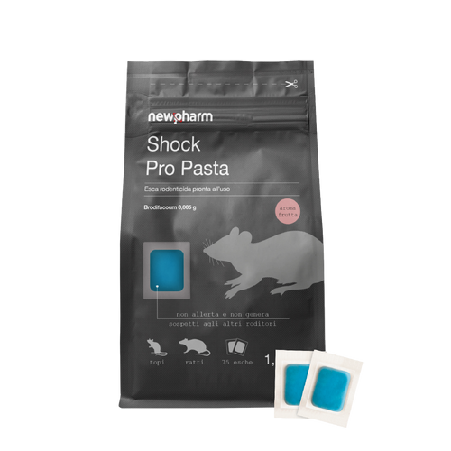 Esca rodenticida derattizzante per topi e ratti Shock Pro Pasta 1,5 kg