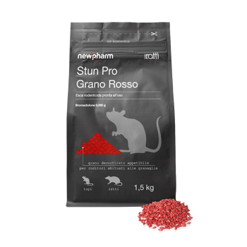 Rodenticide pest control bait for mice and rats Newpharm Stun Pro Wheat 1.5 kg
