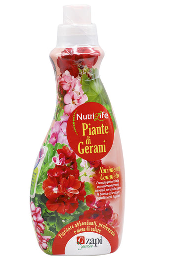 Concime liquido per gerani Zapi Nutrilife Piante di Gerani 1 litro