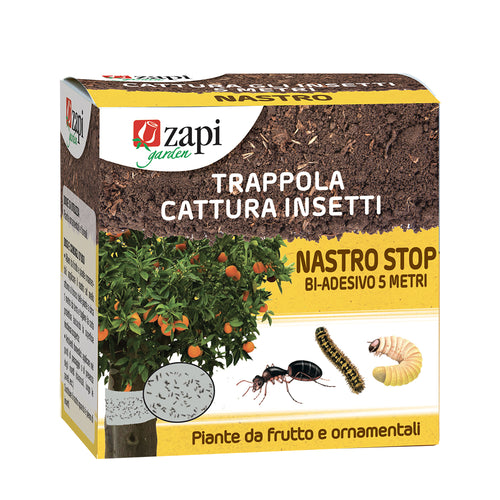 Nastro bi-adesivo trappola per insetti striscianti sulle piante Zapi Nastro Stop 5 metri