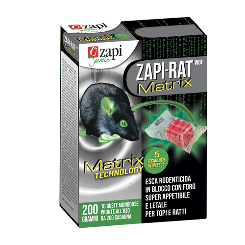 Esca rodenticida in blocchi per topi e ratti Zapi-Rat Matrix Blocco 200 g