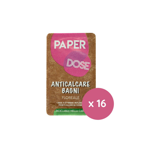 Anticalcare per bagni in monodose riciclabile nella carta Arco Chimica Paper Dose Anticalcare Bagni confezione 80 monodosi da 15 ml