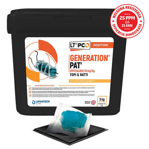 Esca rodenticida in pasta fresca per topi e ratti in bustine da 10 g Copyr Generation Pat 5 kg