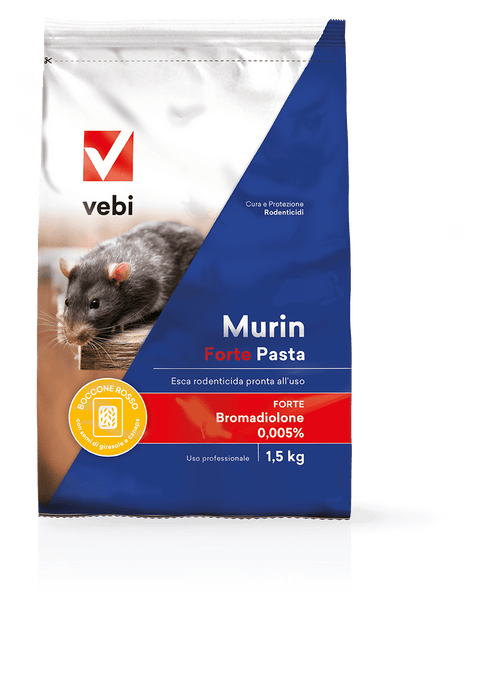 Esca rodenticida derattizzante per topi e ratti Vebi Murin Forte Pasta 1,5 kg