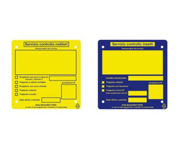 Doppelseitiges Warnschild für Fallen und Köderspender