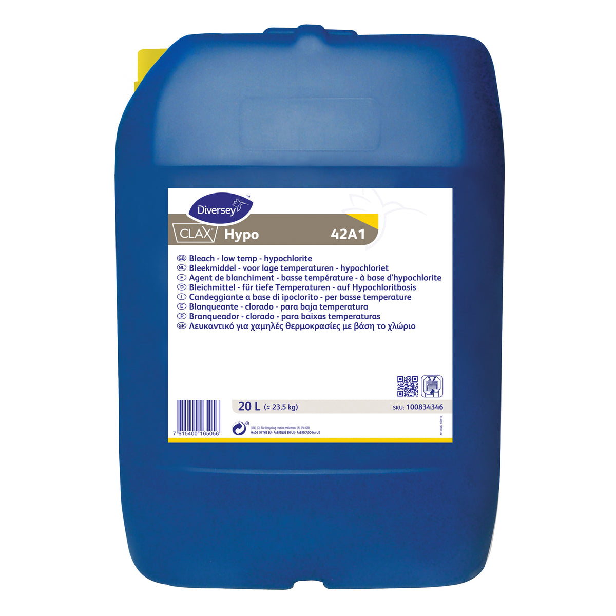 Candeggiante ipoclorito per basse temperature Diversey Clax Hypo 42A1 20 litri