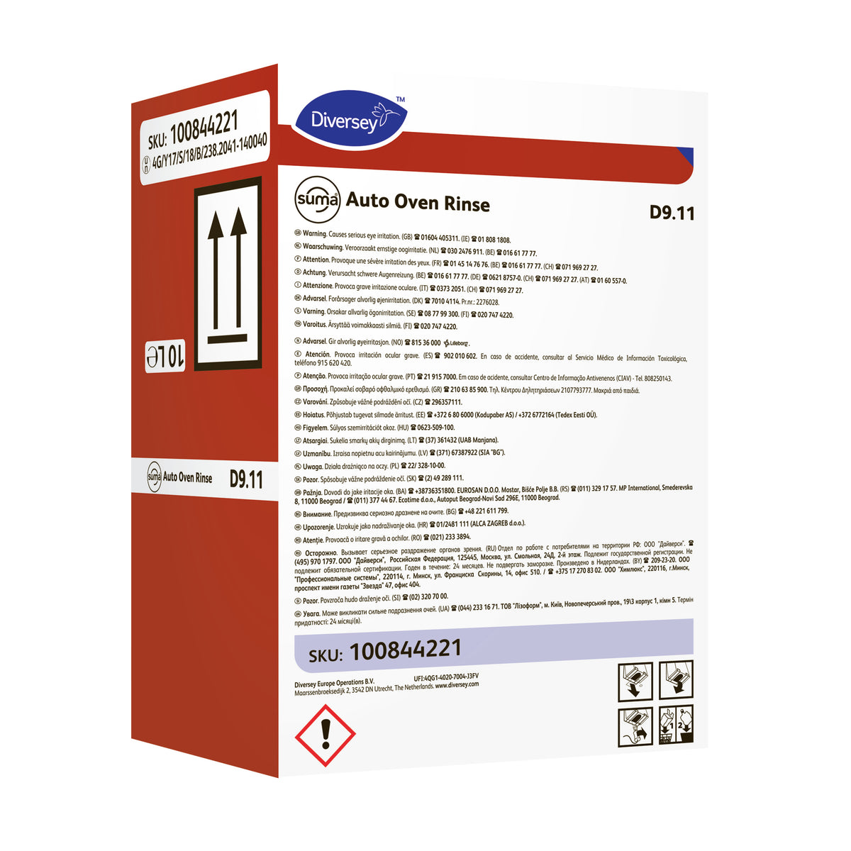 Brillantante acido per forni autopulenti Diversey Suma Auto Oven Rinse D9.11 10 litri