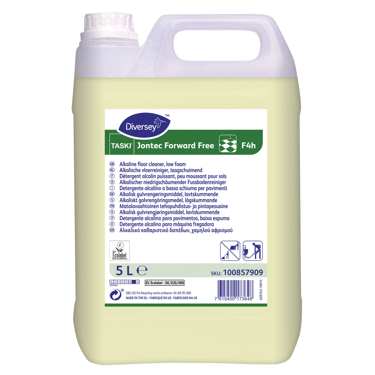 Detergente alcalino a bassa schiuma per pavimenti Diversey TASKI Jontec Forward free F4h 5 litri
