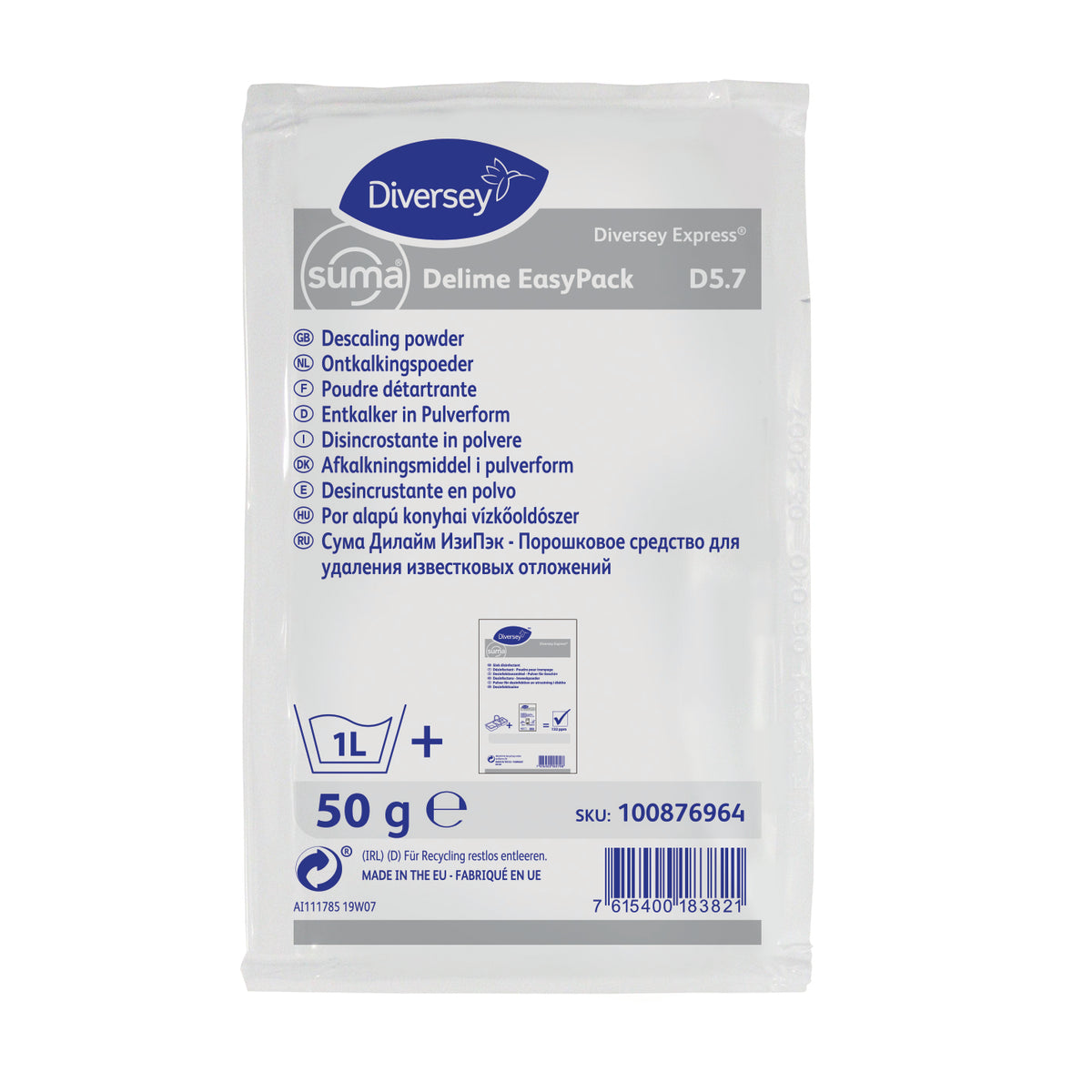 Disincrostante in polvere Diversey Suma Delime EP D5.7 50 g