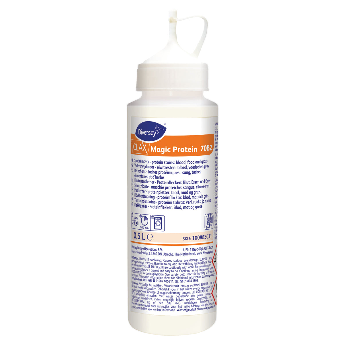 Smacchiante per sangue cibo ed erba Diversey Clax Magic Protein 70B2 4x500 ml