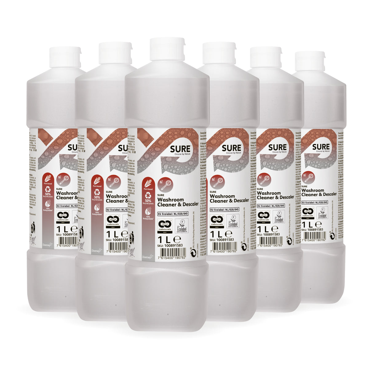 Detergente disincrostante per il bagno Diversey SURE Washroom Cleaner & Descaler 6x1 litro