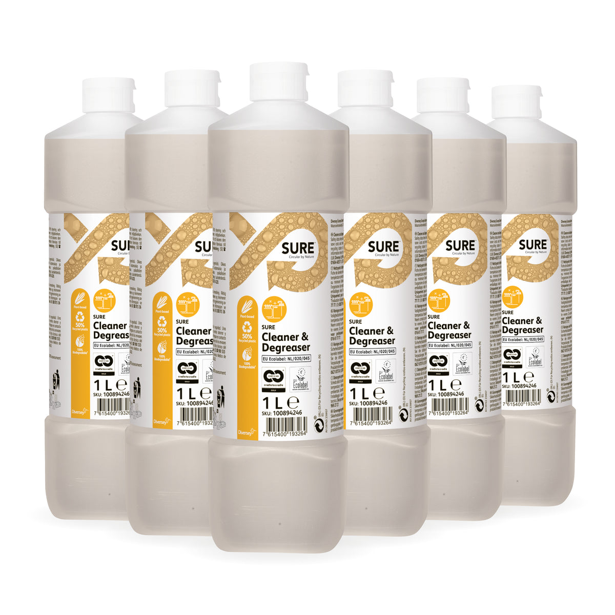 Sgrassatore energico e per pavimenti Diversey SURE Cleaner & Degreaser 6x1 litro