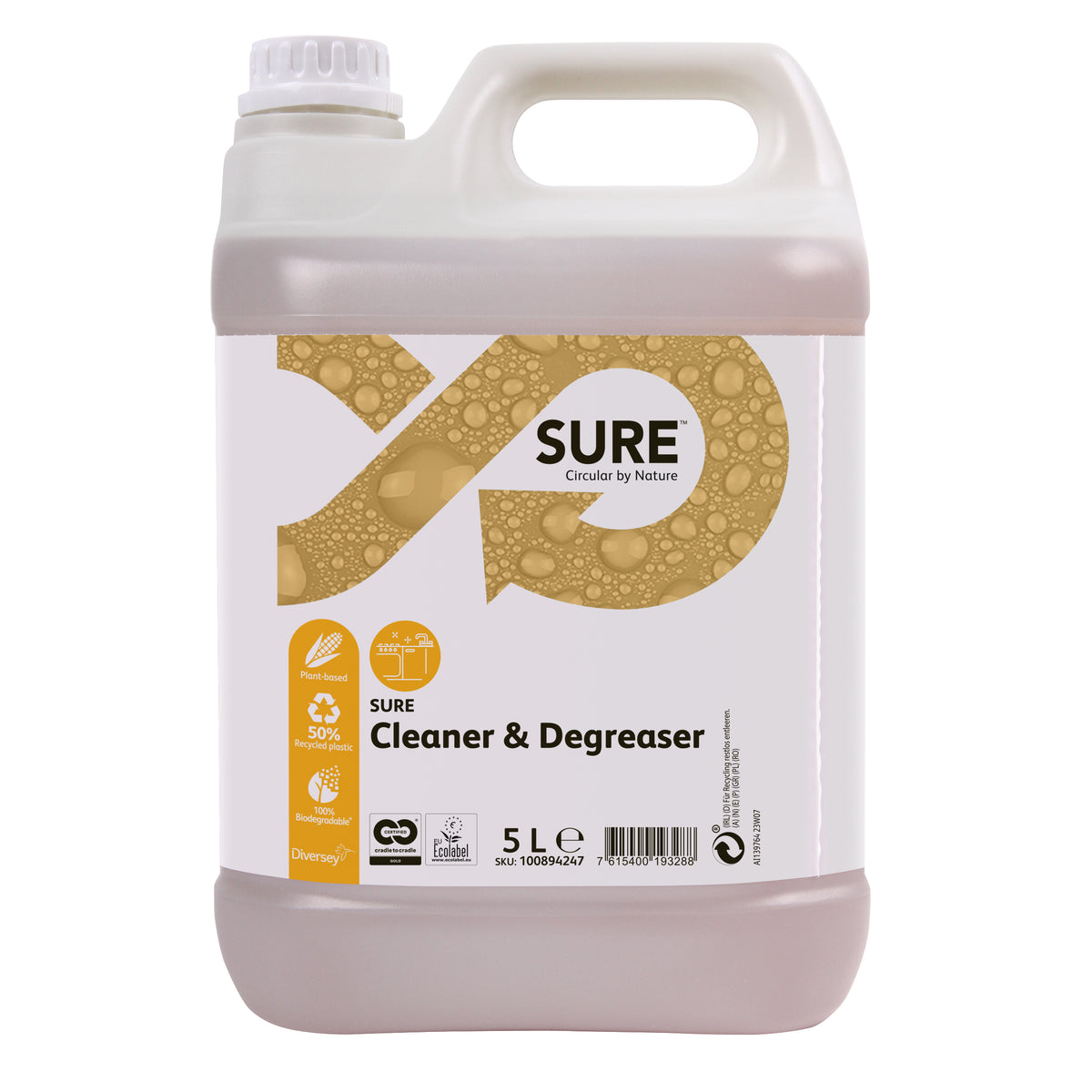 Sgrassatore energico e per pavimenti Diversey SURE Cleaner & Degreaser 5 litri
