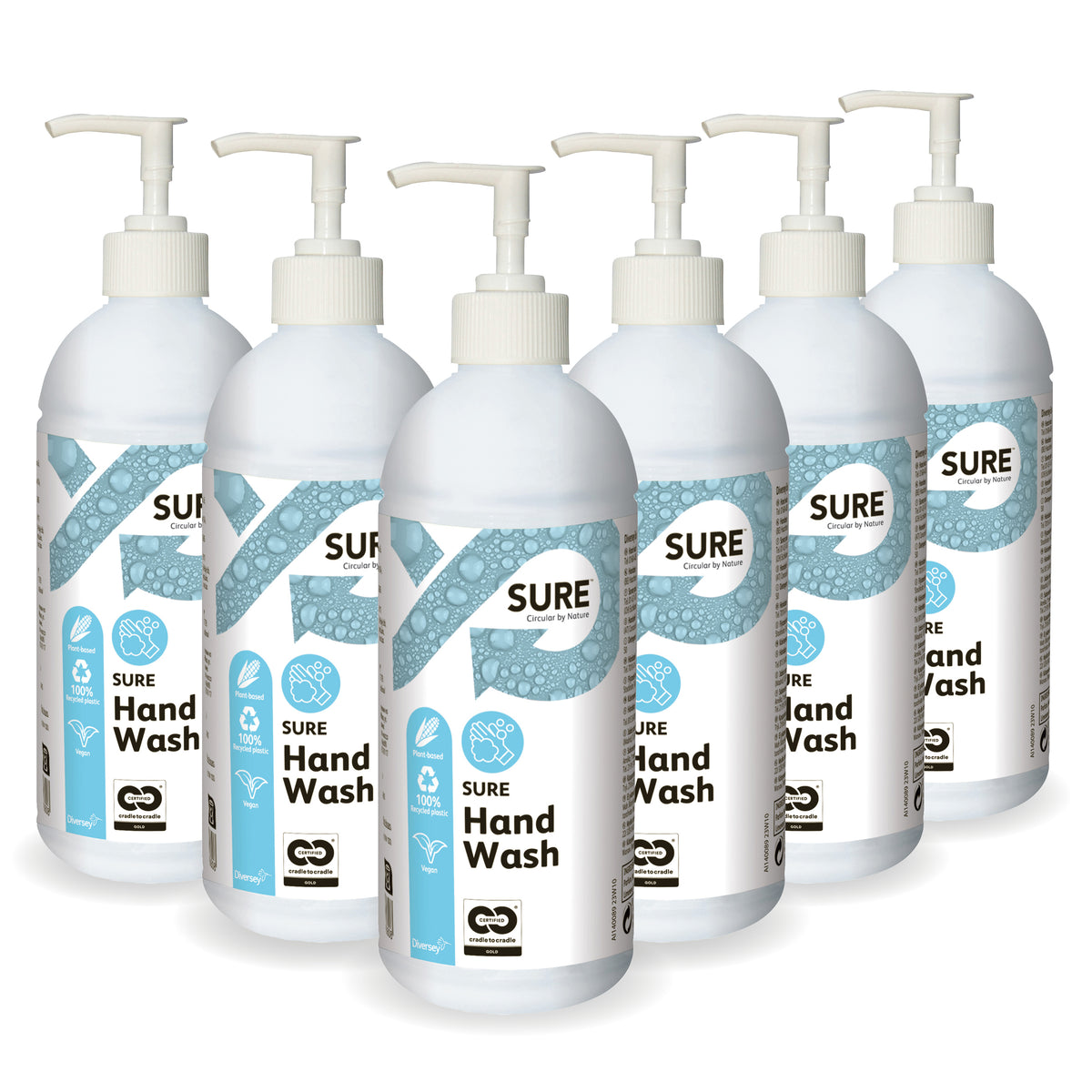 Sapone lavamani vegetale al limone Diversey SURE Hand Wash 6x500 ml