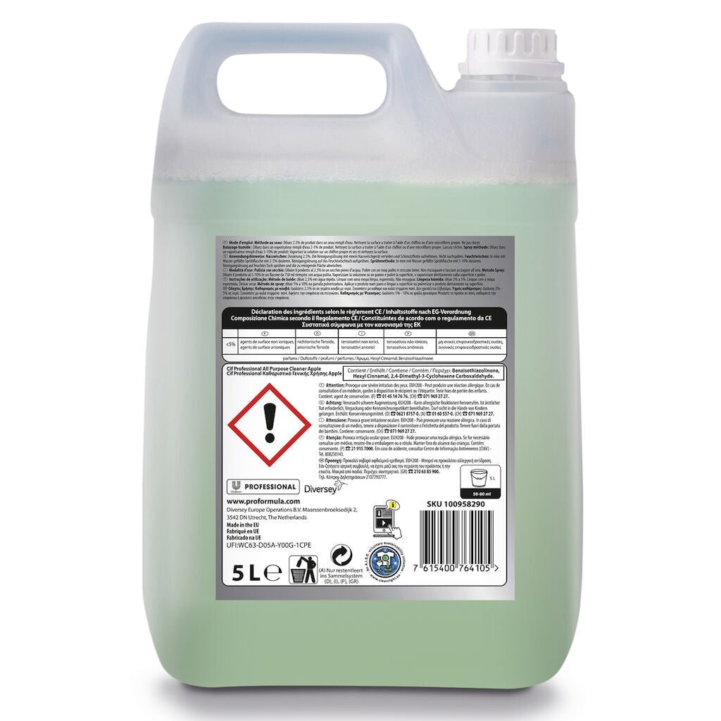 Detergente profumato per pavimenti Cif Apple Mela Verde 5L