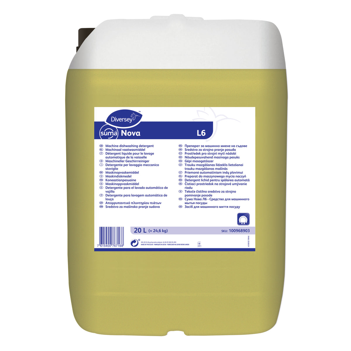 Detergente lavastoviglie per acque dure Diversey Suma Nova L6 20 litri