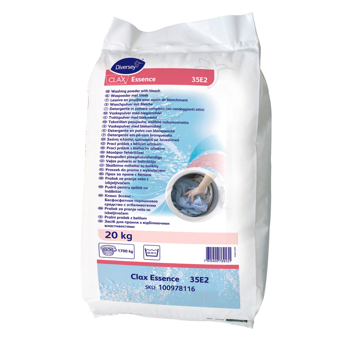 Detersivo in polvere senza fosfati per biancheria Diversey Clax Essence 35E2 20 kg