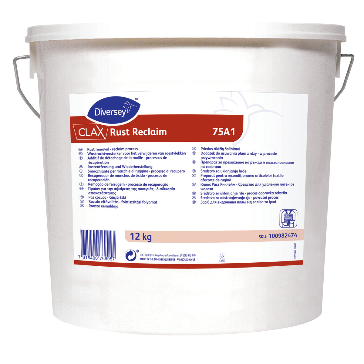 Smacchiatore ruggine in polvere per biancheria Diversey Clax Rust Reclaim 75A1 12 kg