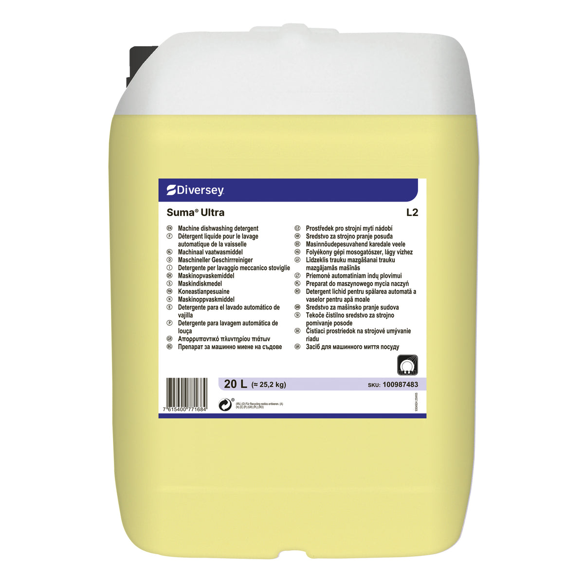Detergente lavastoviglie per acque dolci Diversey Suma Ultra L2 20 litri
