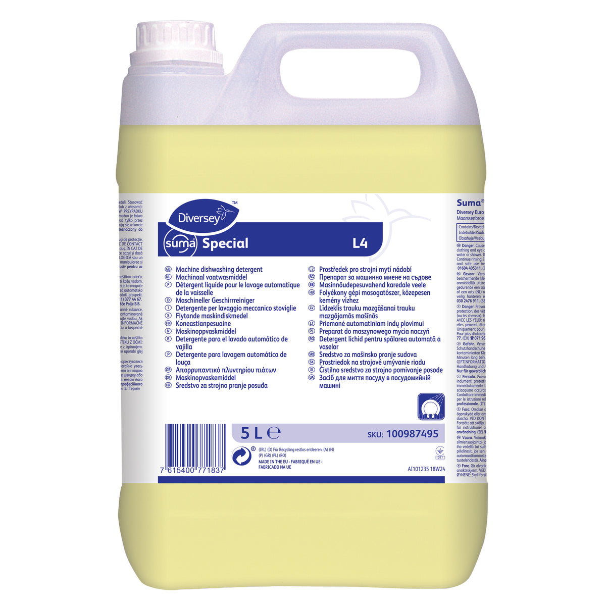 Detergente lavastoviglie per acque medie Diversey Suma Special L4 5 litri