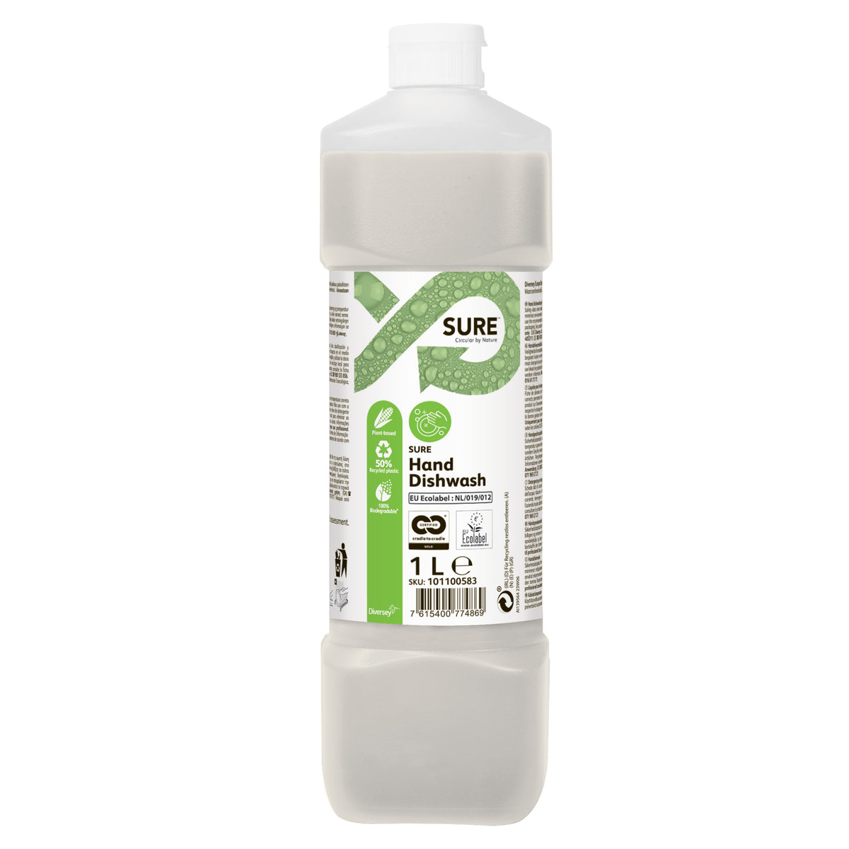 Detergente ecologico per lavaggio manuale stoviglie Diversey SURE Hand Dishwash 1 litro