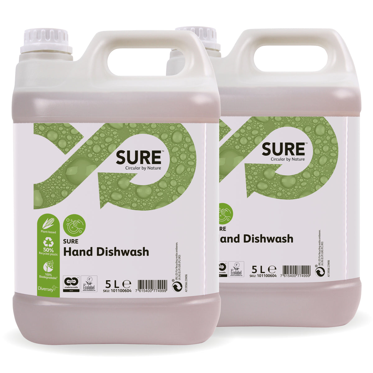 Detergente ecologico per lavaggio manuale stoviglie Diversey SURE Hand Dishwash 2x5 litri