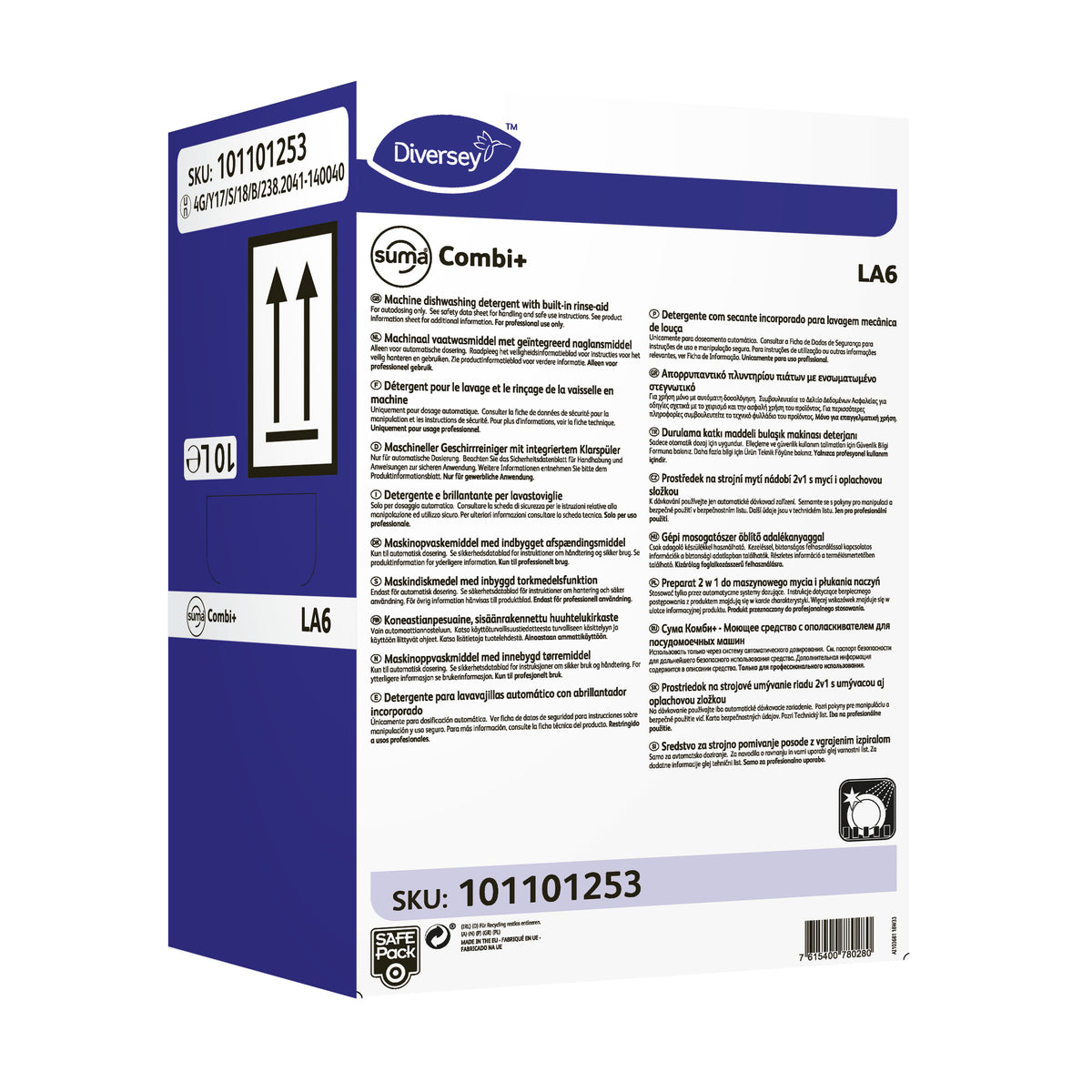 Detergente per lavastoviglie con brillantante integrato Diversey Suma Combi+ LA6 10 litri