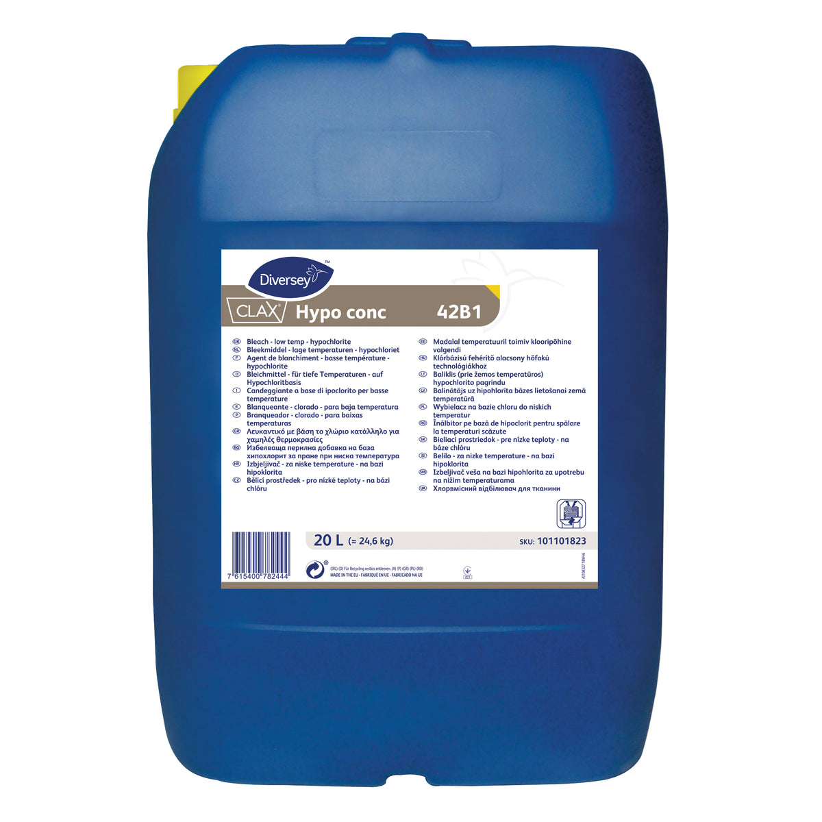 Candeggiante concentrato ipoclorito basse temperature Diversey Clax Hypo conc. 42B1 20 litri