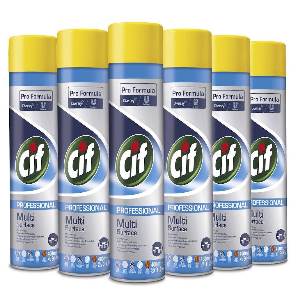 Detergente spray antistatico e anti polvere Cif Multisurface 6X400 ml