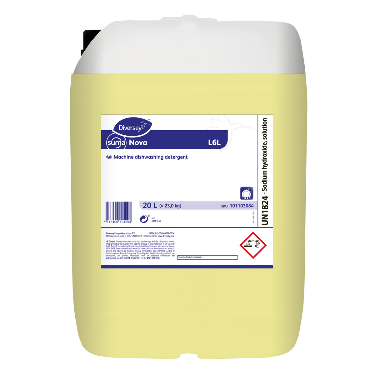 Detergente lavastoviglie per acque dure Diversey Suma Nova L6L 20 litri