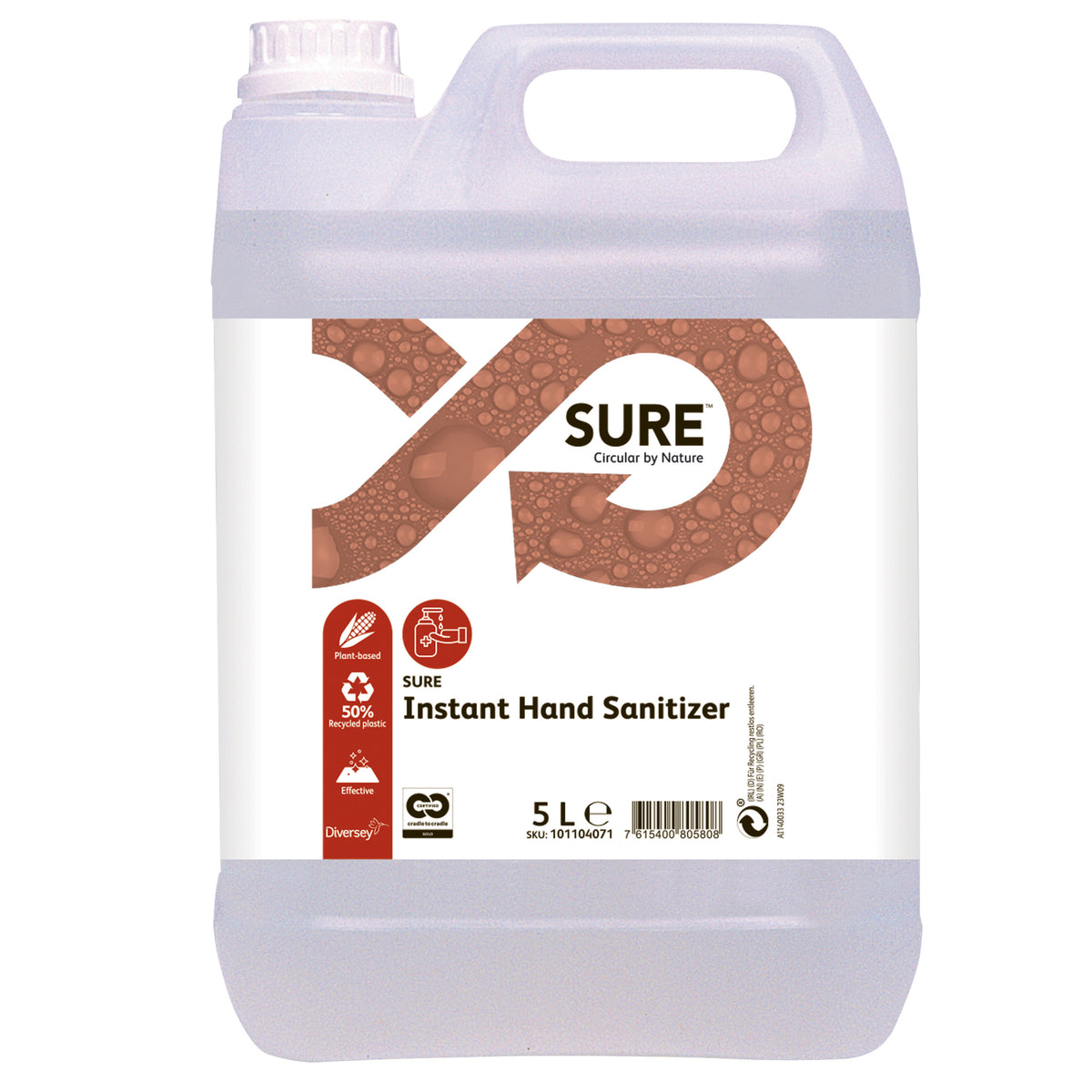 Disinfettante mani in schiuma senza risciacquo Diversey SURE Instant Hand Sanitizer 5 litri