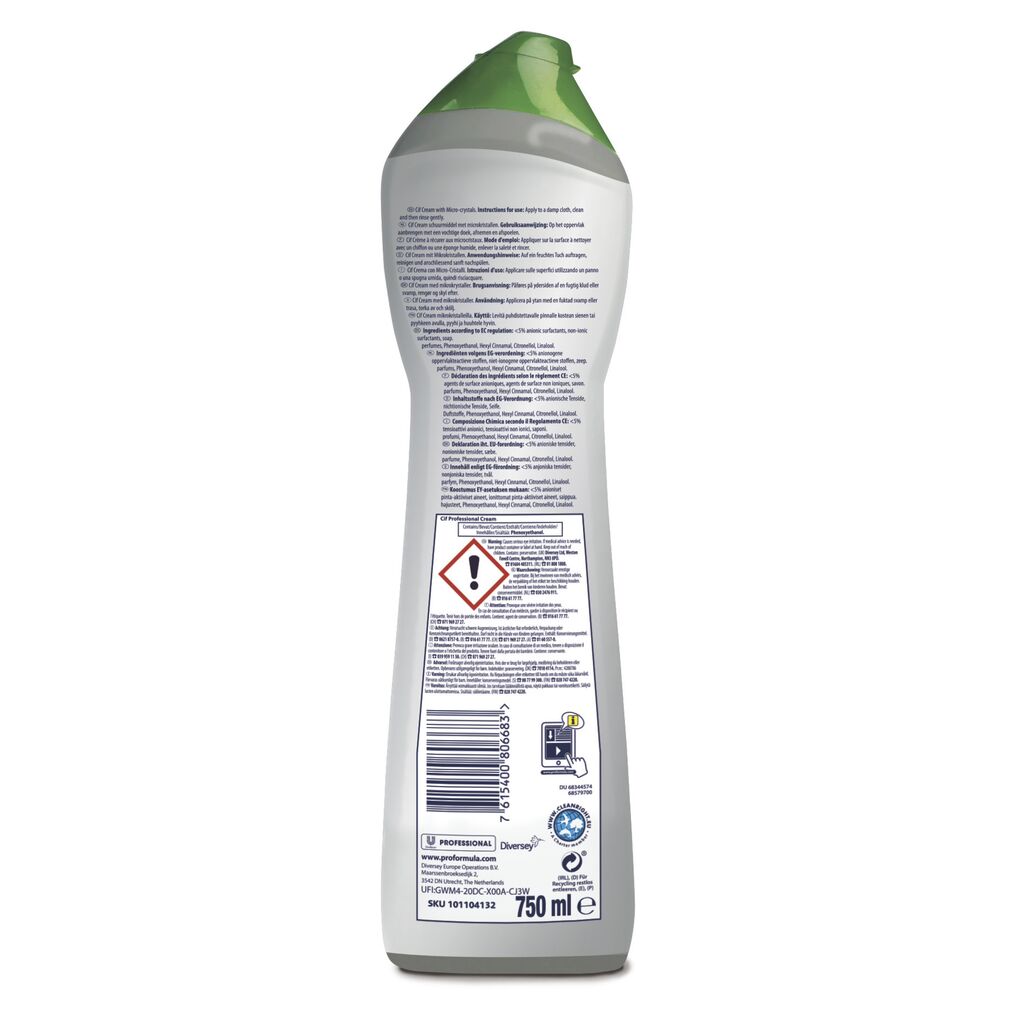 Detergente liquido cremoso per bagno e cucina Cif Crema Classica 750 ml